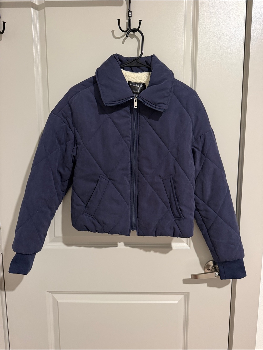 Navy Quilted Jacket